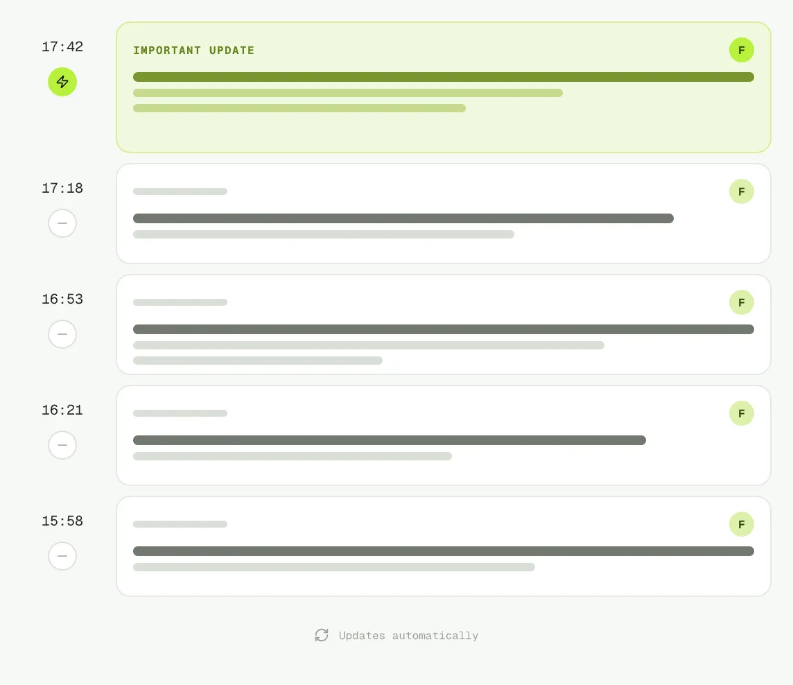 A Livetickr ticker embedded on a publisher page, with no cookie banner.